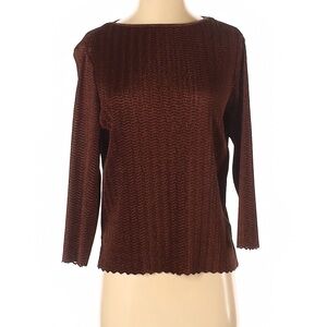 Women's Vintage LanaLee Brown 3/4 Sleeve Blouse Size Medium